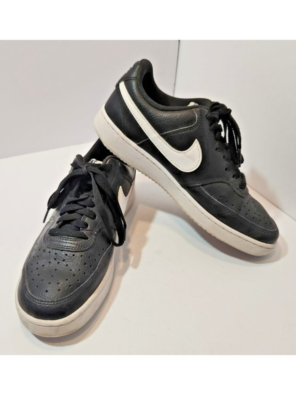 Nike Court Vision Low Trainers Womens Size 8 Black & White CD5434-001